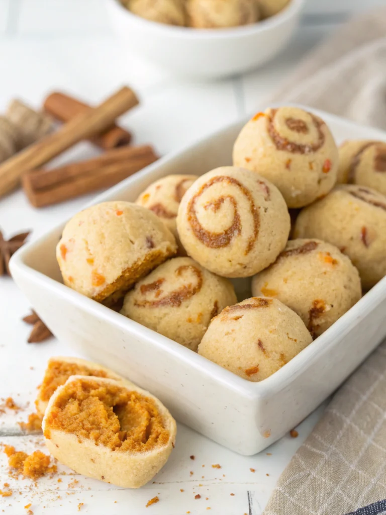 Pumpkin cookie dough bites