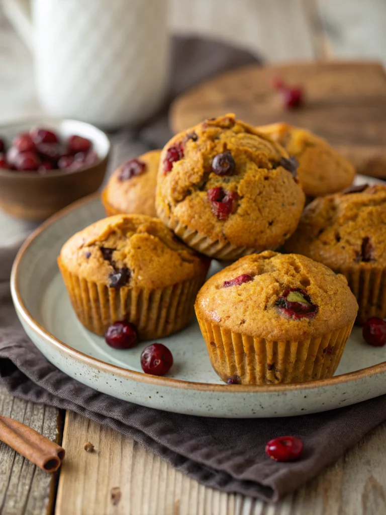 Pumpkin cranberry muffins