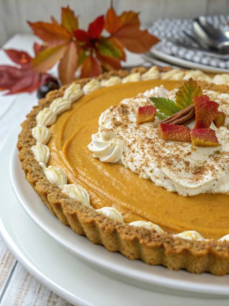 Pumpkin cream cheese pie