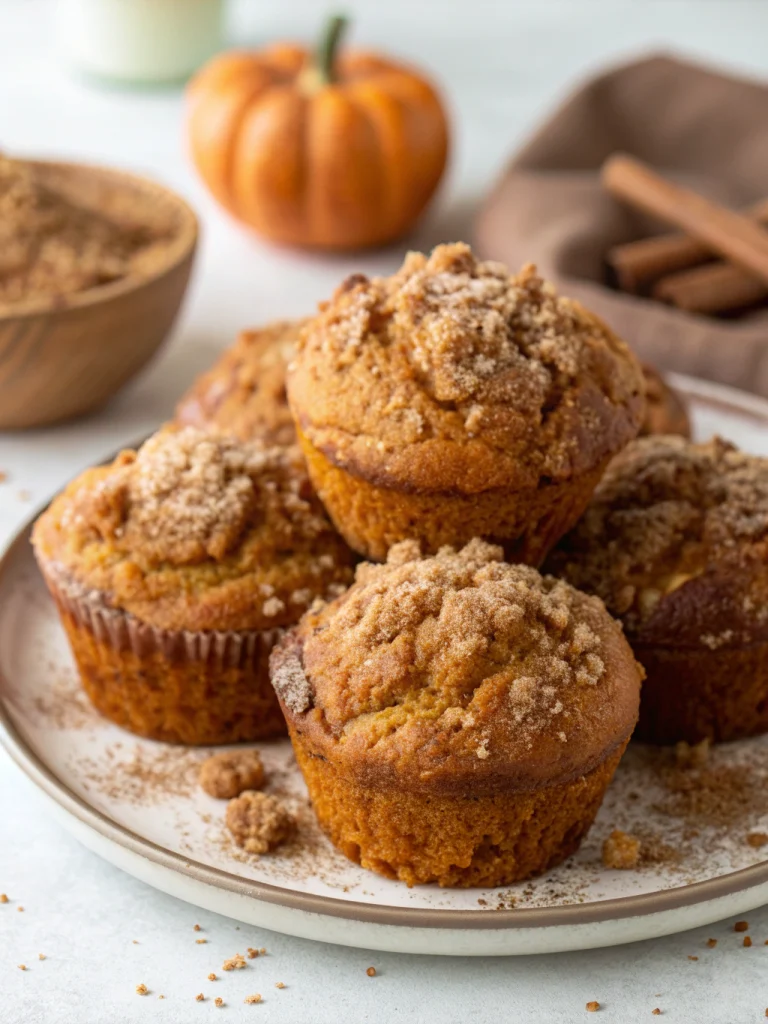 Pumpkin crumb muffins