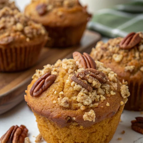 Pumpkin pecan streusel muffins 1