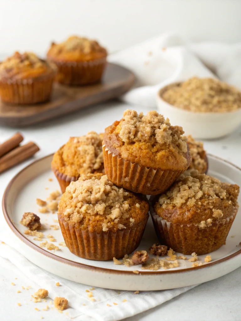 Pumpkin streusel muffins