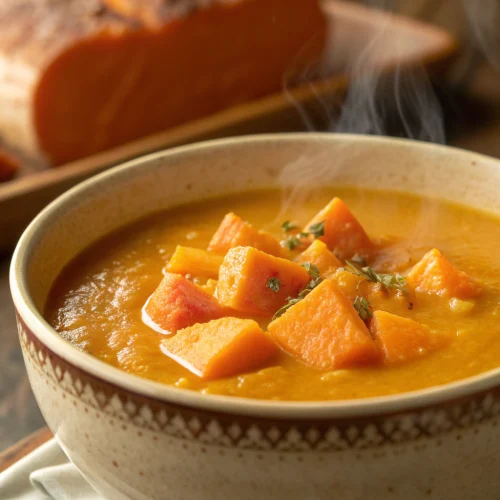 Pumpkin sweet potato soup 1