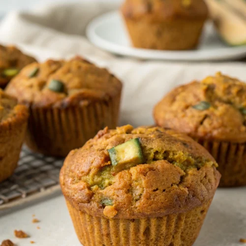 Pumpkin zucchini muffins 1