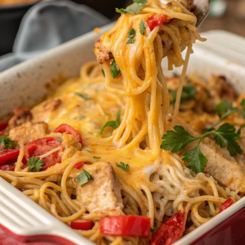 Spicy Southern Cheesy Chicken Spaghetti Casserole 1