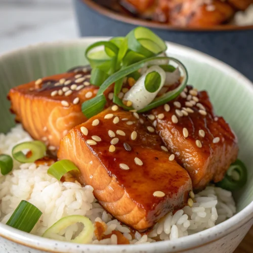 Teriyaki salmon bowl 1