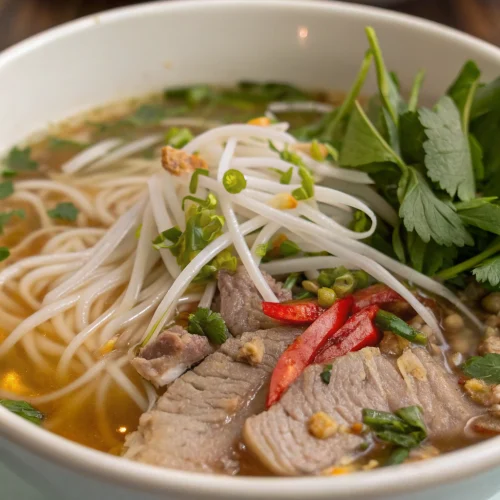 Vietnamese rice noodle bowl 1