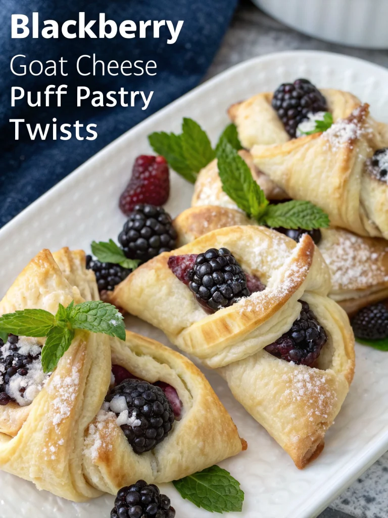 Blackberry Goat Cheese Puff Pastry Twists