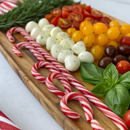 Candy Cane Caprese Board 1
