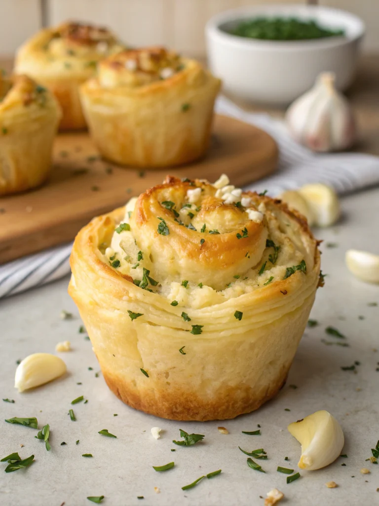 Cheesy Garlic Cruffin