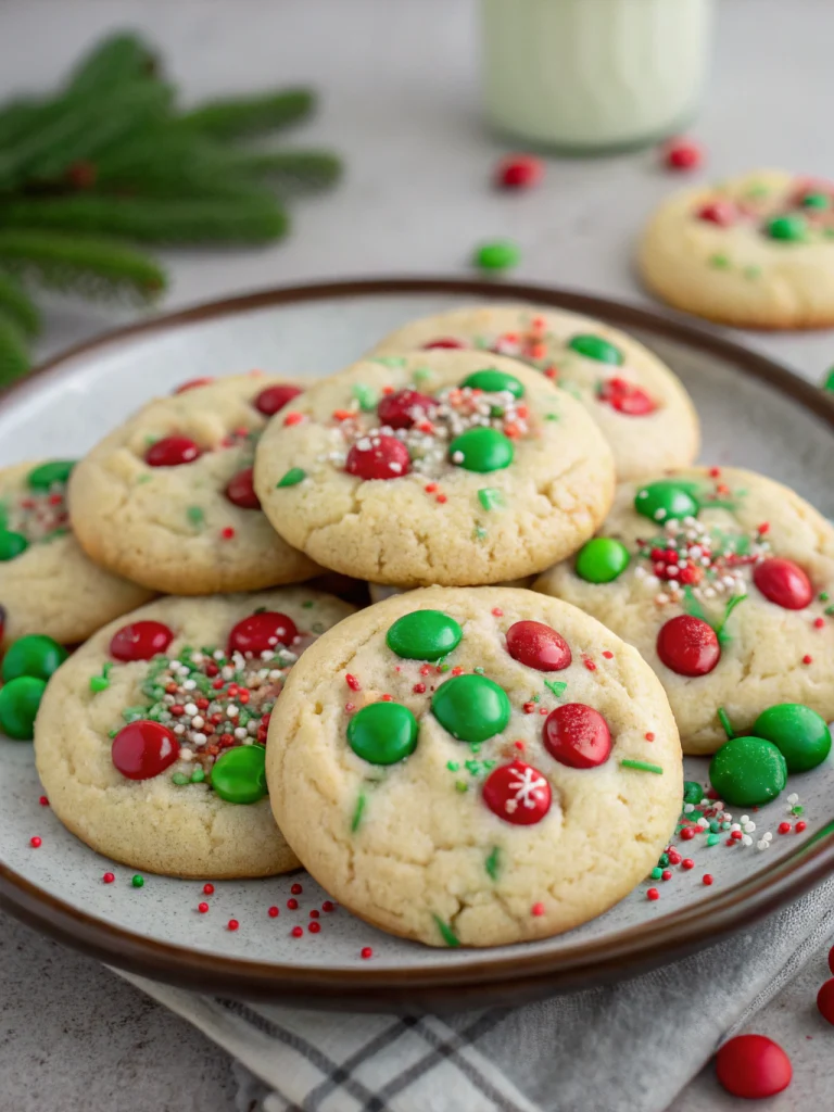 Christmas M&M Sugar Cookies