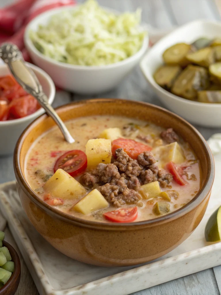 Crockpot Cheeseburger Soup