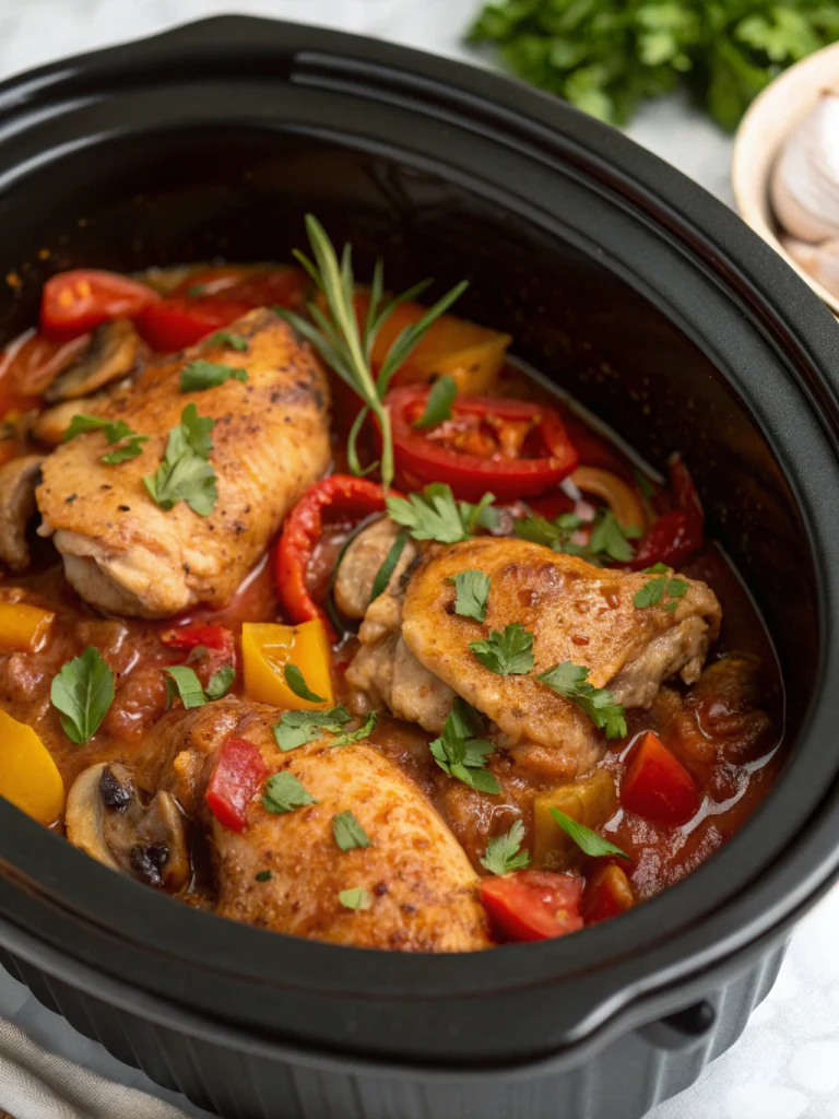 Crockpot Chicken Cacciatore