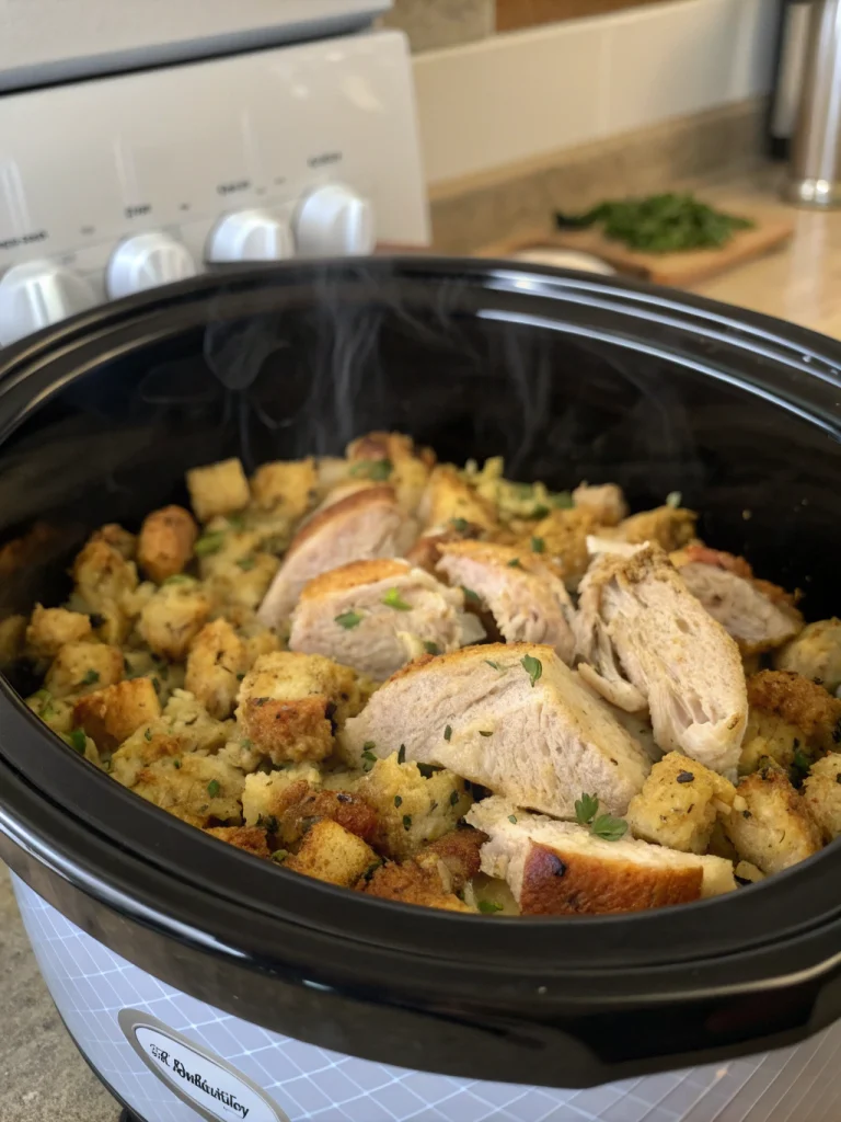 Crockpot Chicken and Stuffing