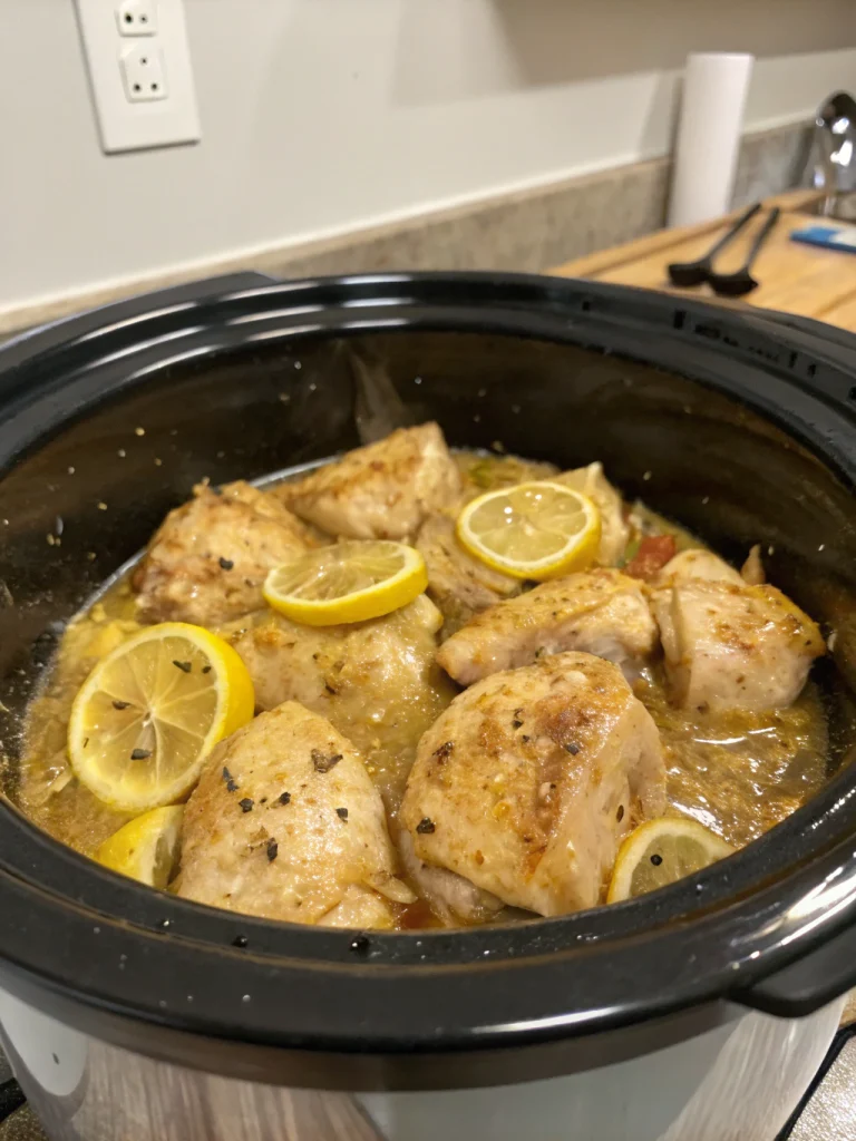 Crockpot Lemon Garlic Chicken