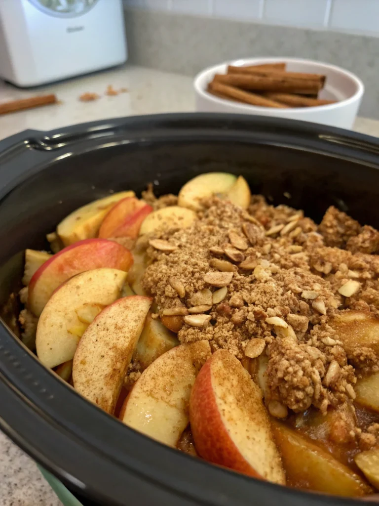 Healthy Crockpot Apple Crisp