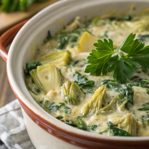 Healthy Crockpot Spinach Artichoke Dip 1