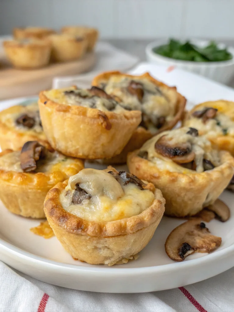 Mushroom Cheese Puff Bites