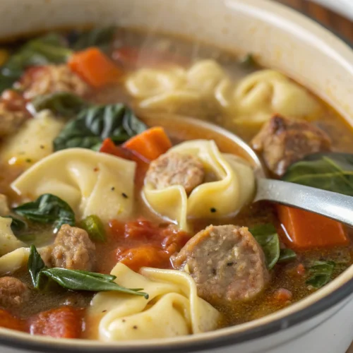 Crockpot Sausage Tortellini Soup 1