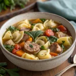 Crockpot Sausage Tortellini Soup